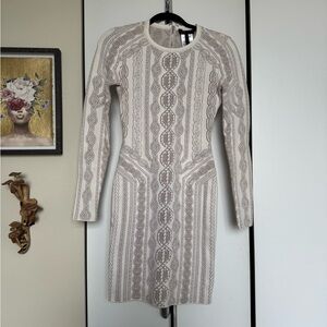BCBGMAXAZRIA Textured Knit Bodycon Sweater Dress XS